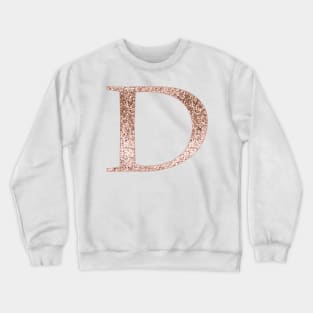 D rose gold glitter monogram letter Crewneck Sweatshirt